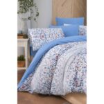 My Story Mystory Lastikli Çarşaflı Tek Kişilik Nevresim Takımı Bluem - Görsel 2