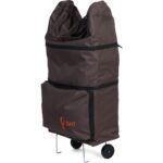 Ent Çanta ENT CANTA Nergis Model Su Geçirmez, Ağır Yüklerde Yardımcı, 2 Tekerli ve Katlanabilir Alışveriş ve Seyahat Çantası - Kahve - Görsel 4