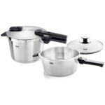 Fissler Vitaquick Premium 6+3.5lt Düdüklü Tencere 2'li Set+Cam Kapak