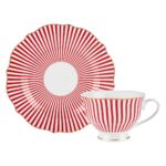 Karaca New Romantic Ince Çizgili Çay Fincanı 220 ml Kırmızı