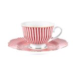 Karaca New Romantic Ince Çizgili Çay Fincanı 220 ml Kırmızı - Görsel 2