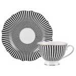 Karaca New Romantic Ince Çizgili Çay Fincanı 220 ml Siyah
