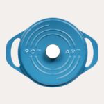 POT ART Fonksiyonel Kapaklı Mavi Sığ Döküm Tencere 26 cm - Görsel 3