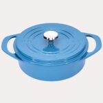 POT ART Fonksiyonel Kapaklı Mavi Sığ Döküm Tencere 26 cm