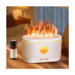 Internet Ultrasonik Hava Nemlendirici Difüzör Simülasyon Alev Işığı Sessiz Aromaterapi Esansiyel Yağı Difüzör Yeşil (Yurt Dışından) - Görsel 4