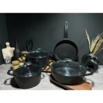 Bena Life 9 Parça Döküm Tencere Seti Black - Görsel 2