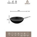 Amboss Dark Yanmaz Yapışmaz 3 Parça Titanyum Kaplama Tava -Cam Kapaklı (28 cm Wok, 28 cm Tava Tek Kapak) - Görsel 3