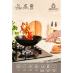 Amboss Dark Yanmaz Yapışmaz 3 Parça Titanyum Kaplama Tava -Cam Kapaklı (28 cm Wok, 28 cm Tava Tek Kapak) - Görsel 4