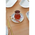 Glore Harmony 12 Parça 6 Kişilik altın Yaldızlı Seramik Çay Takımı - Görsel 3