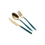 Glore Paris Çatal Kaşık Bıçak Takımı Gold-Yeşil