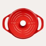 POT ART Fonksiyonel Kapaklı Kırmızı Derin Döküm Tencere 28 cm - Görsel 4