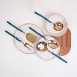 Glore Rio 5'li Sos Servis Seti Parlak Altın Yeşil - Görsel 2