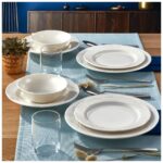 Güral Porselen Bone Safir 12 Kişilik Yemek Takımı 82 Parça