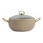 Öncü 26 cm Granit Derin Tencere Altın Renk Kulplu