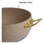 Öncü 26 cm Granit Derin Tencere Altın Renk Kulplu - Görsel 2