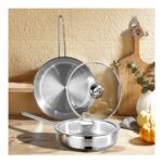 Amboss Saphire Cam Kapaklı Paslanmaz Çelik 4 Parça Tava Seti