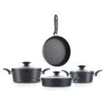 Acar Alya 7 Parça Granit Tencere Seti - Siyah - Görsel 2