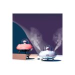 Pabiflo Çift Nozullar Ufo Nemlendirici Masaüstü Hava Nemlendirici Sevimli Gezegen Ayı LED Işık Ultrasonik Uçucu Yağ Difüzörü F (Yurt Dışından) - Görsel 3