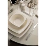 Kütahya Porselen Bone Mare 62 Parça 12 Kişilik Yemek Takımı Platin Fileli - Görsel 4