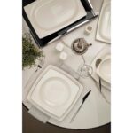 Kütahya Porselen Bone Mare 62 Parça 12 Kişilik Yemek Takımı Platin Fileli - Görsel 5