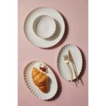 Kütahya Porselen Bone Luz Form 27 Parça 6 Kişilik Yemek Takımı Altın File