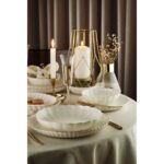 Kütahya Porselen Bone Luz Form 27 Parça 6 Kişilik Yemek Takımı Altın File - Görsel 4