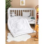 Homewell Saf Bambu Hipoalerjenik Bebek Uyku Seti Ayıcık Desen Beyaz