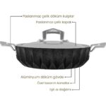 Emsan Diagon Döküm Granit 26 cm Karnıyarık Tencere Siyah - Görsel 2