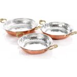 Antep Sepeti Bakır Dövme Tava Seti 3'lü