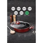 Taç Titan Granit Basık Tencere 32 cm Kırmızı