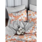 My Story Mystory Lastikli Çarşaflı Çift Kişilik Nevresim Takımı Naranja - Görsel 4