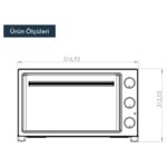 Kumtel 1420W Siyah 35 Litre Mini  Fırın Siyah-Beyaz  KF-5320-A0I - Görsel 2