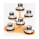 Gezdikçe Bilelim 6’lı Takım Piyano Desenli El Yapımı Kazan Seramik Kahve Fincanı, Kahve Fincanı