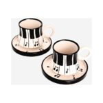 Gezdikçe Bilelim 6’lı Takım Piyano Desenli El Yapımı Kazan Seramik Kahve Fincanı, Kahve Fincanı - Görsel 3