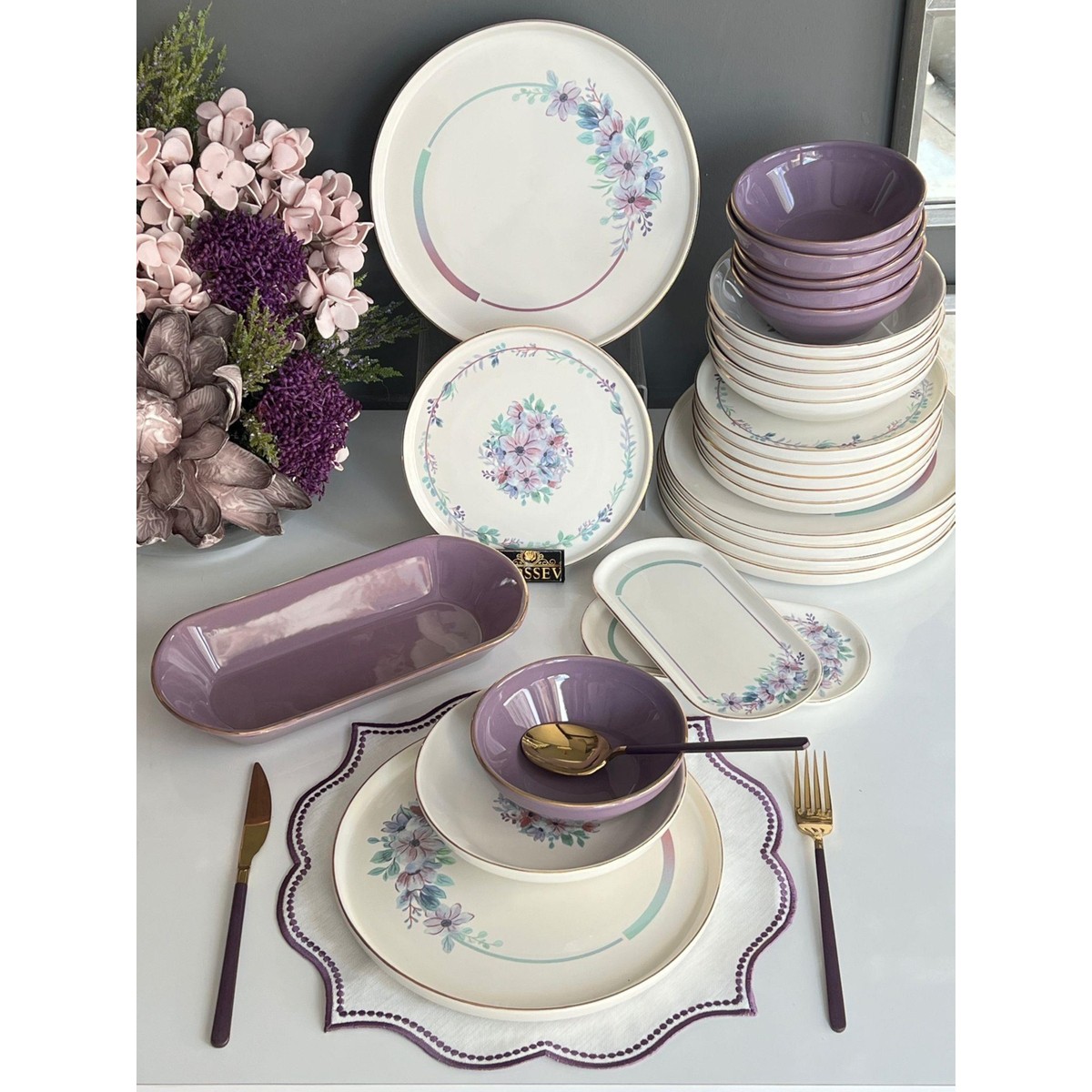 110000647155961.jpg Rossev Yemek Takımı Lindy 27 Parça 6 Kişilik - Görsel 1