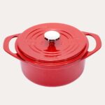 POT ART Fonksiyonel Kapaklı Kırmızı Derin Döküm Tencere 24 cm
