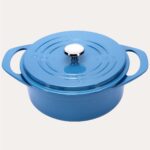 POT ART Fonksiyonel Kapaklı Mavi Derin Döküm Tencere 28 cm