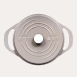 Pot Art Fonksiyonel Kapaklı Gri Derin Döküm Tencere 28 cm - Görsel 3