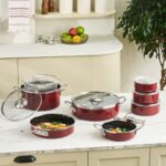 Karaca Erva Emaye Indüksiyon Tabanlı 14 Parça Tencere Çeyiz Seti Bordo