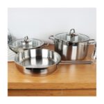 Serenk Modernist 5 Parça Çelik Tencere ve Tava Seti - Görsel 2