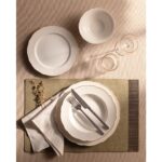 Madame Coco Delron Altın Yaldızlı 6 Kişilik 24 Parça Yemek Takımı - Beyaz/gold