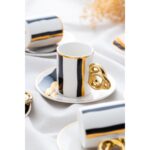 Acar Cool Black 6 Kişilik Porselen Kahve Fincanı Takımı – 90 ml