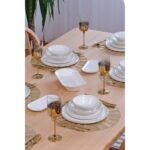 Glore Krem Altın Yaldızlı 27 Parça 6 Kişilik Seramik Yemek Takımı - Görsel 5