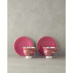 English Home Vanilla New Bone China 4 Parça 2 Kişilik Çay Fincanı Takımı Mor - Görsel 3