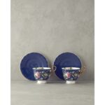 English Home Vanilla New Bone China 4 Parça 2 Kişilik Çay Fincanı Takımı Lacivert - Görsel 3