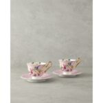English Home Vanilla New Bone China 4 Parça 2 Kişilik Çay Fincanı Takımı Açık Pembe