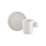 Jumbo Golfline Beyaz 2'li Tabaklı Kahve Fincan Takımı 90 ml - Görsel 4