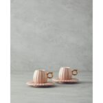 English Home Polka New Bone China 4 Parça 2 Kişilik Kahve Fincan Takımı Pudra