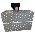 Nelson Katlanır Yer Yatağı ve Tek Kişilik Sünger Katlanır Minder Yatak 90X190X10 Cm-Büyük Gri Yıldız - Görsel 3