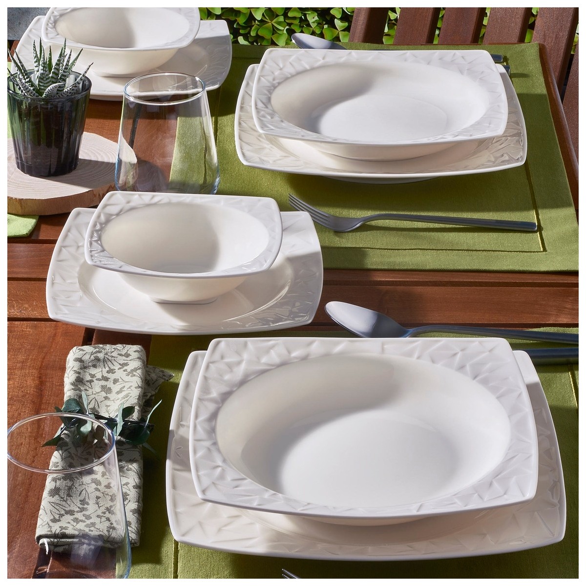 110000658326150.jpg Güral Porselen Güral Vıvente 24 Parça 6 Kişilik Bone Yemek Takımı - Görsel 1